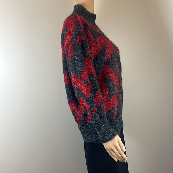 Vintage Courreges red and grey mock neck sweater - Picture 3 of 5